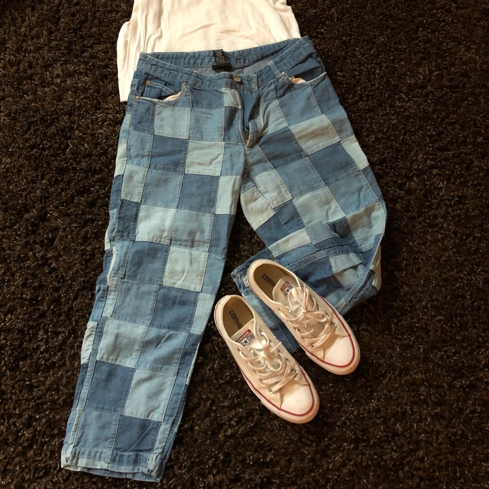 Denim parched capris